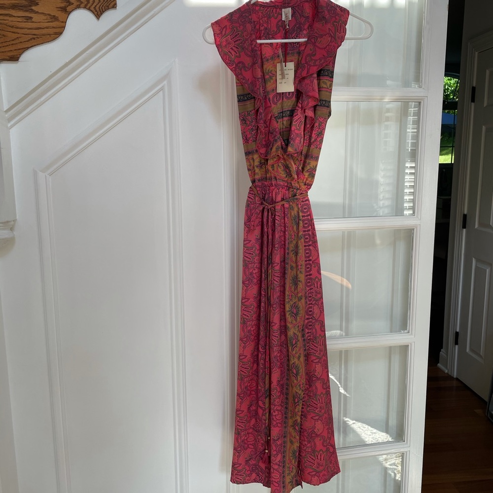 Anthropologie silk wrap Raga dress
